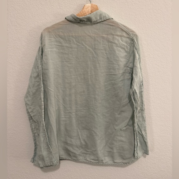 JP and Mattie Cotton Button down blouse cottagecore light blue size large - Picture 2 of 6